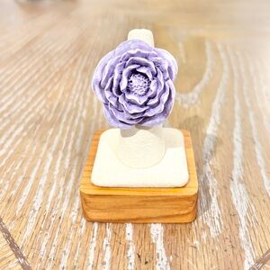 Purple Floral Statement Ring Size 8 Large Flower Resin Adjustable Style